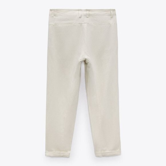 Cream Zara Linen Blend Pants (NWT) - Picture 9 of 10